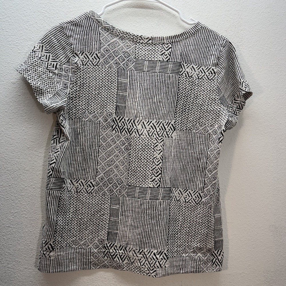 Escape by Habitat Abstract Artsy Boxy Top Tee Tribal 100% Cotton Sz S - Picture 3 of 5